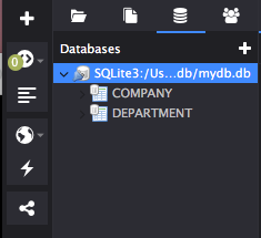 Databases sidebar