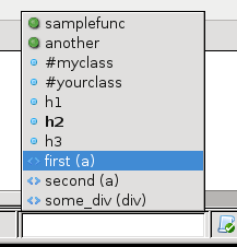 Sections List: Simple HTML file