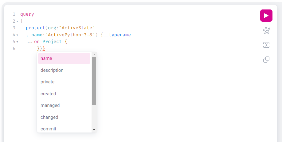 Available project fields