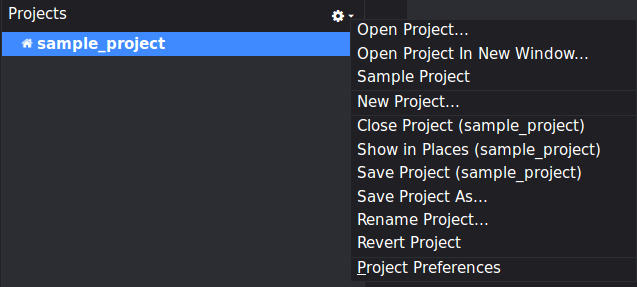 Projects Pane