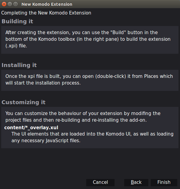 Completing the New Komodo Extension